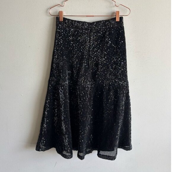 Lorane Women Sparkling Glittery Effect Sequin Back Zip Skirt Black Size Medium - Picture 8 of 9